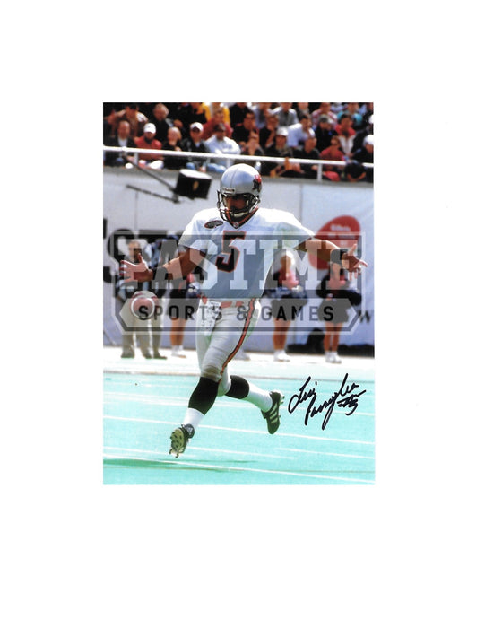 Lui Passaglia Autographed 7X5 B.C Lions Away Jersey (Kicking Ball) - Pastime Sports & Games