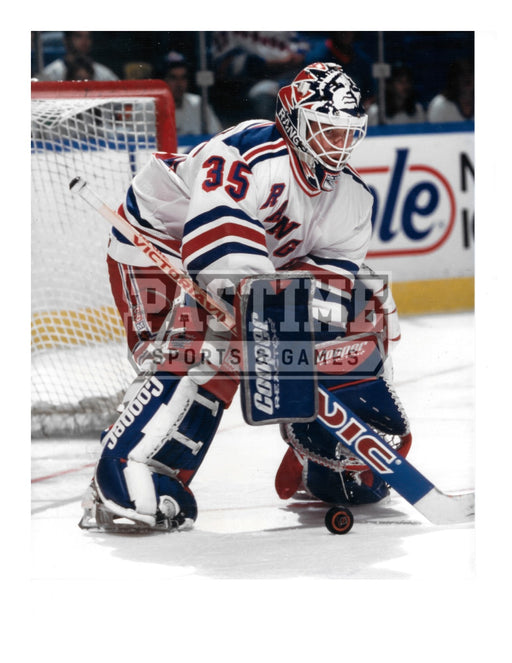 Mike richter 8X10 New York Rangers Away Jersey (Saving Puck) - Pastime Sports & Games