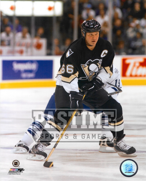 Mario Lemieux 8X10 Penguins Home Jersey (Skating With Puck) - Pastime Sports & Games