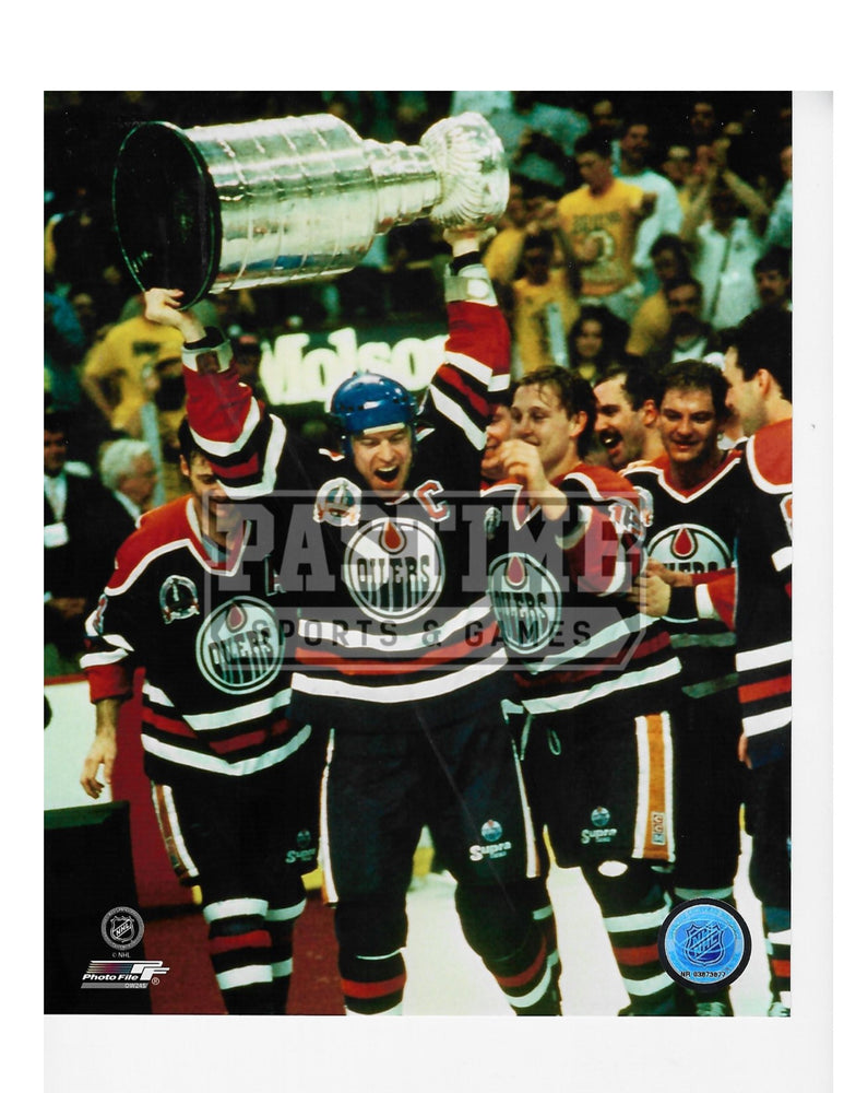 Mark Messier 8X10 Edmonton Oilers Home Jersey (Holding Stanley Cup) - Pastime Sports & Games