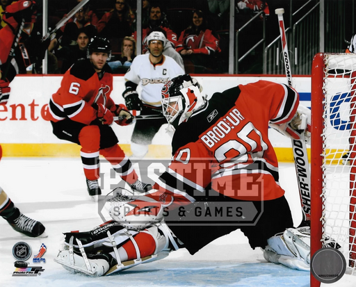 Martin Brodeur 8X10 Devils Home Jersey (Saved The Shot) - Pastime Sports & Games