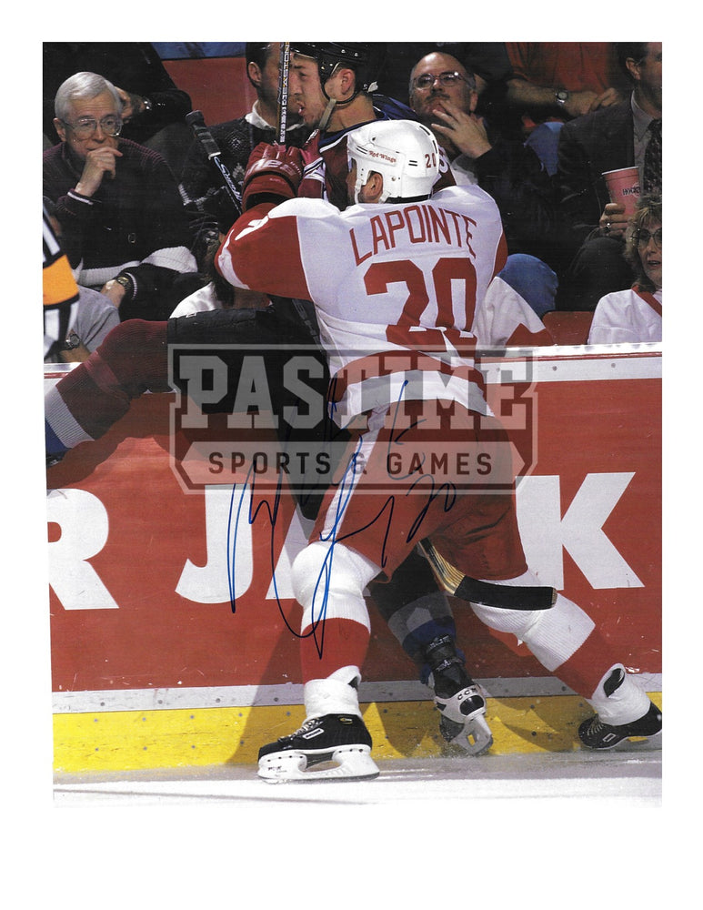 Martin Lapointe Autographed Magazine Page Detroit Red wings Away Jersey (Body Check) - Pastime Sports & Games