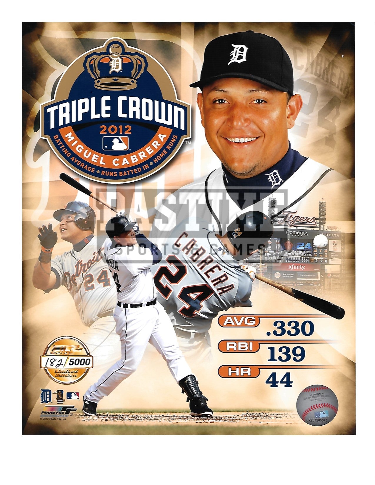 Miguel Cabrera Detroit Tigers 2012 Triple Crown Limited Edition Photo  Plaque !