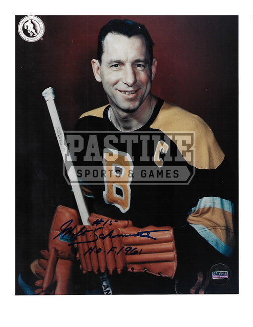 Milt Schmidt Autographed 8X10 Boston Bruins Home Jersey (Pose) - Pastime Sports & Games