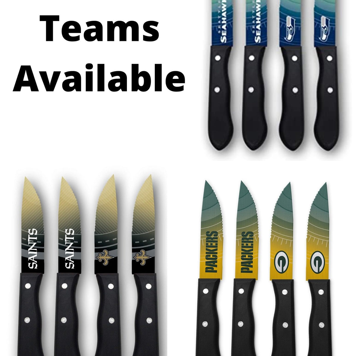 Dallas Cowboys NFL New Sports Licensed Team Logo 4-PIECE STEAK KNIFE SET