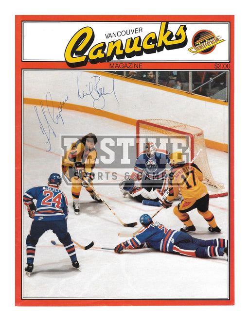Niel Belland/Frank Caprice Autographed 8X10 Magazine Page Vancouver Canucks Away Skate Jersey (In Front Of Net) - Pastime Sports & Games
