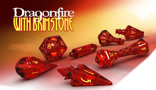 Polyhero 7pc Wizard RPG Dice Set Dragonfire with Brimstone - Pastime Sports & Games
