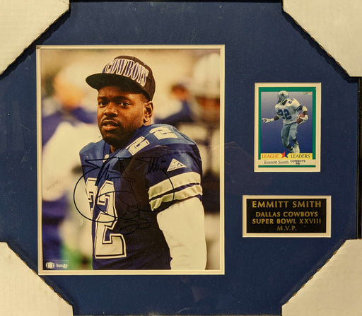 Emmitt Smith Framed Card and Autographed 8x10 Photo Display - Pastime Sports & Games