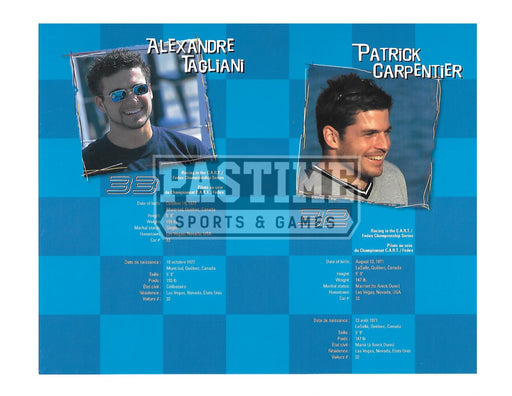 Alexandre Tagliani & Patrick Carpentier 8X10 Racing (Pose & Stats) - Pastime Sports & Games
