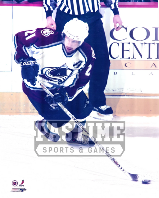 Peter Forsberg 8X10 Avalanche Away Jersey Hockey (Skating With Puck) - Pastime Sports & Games