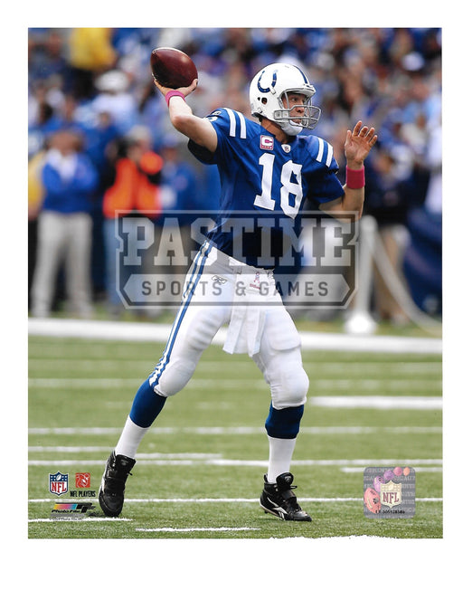 Peyton Manning 8X10 Indianapolis Colts Home Jersey (Throwing Ball Pose 1) - Pastime Sports & Games