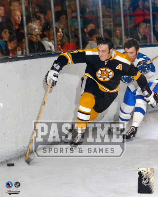 Phil Esposito 8X10 Bruins Home Jersey (Fighting off Player Skating By Boards) - Pastime Sports & Games