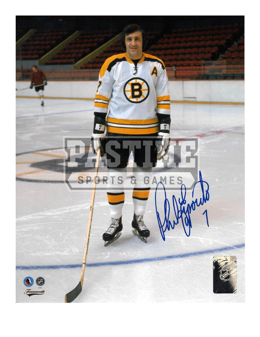 Phil Esposito Autographed 8X10 Boston Bruins Away Jersey (Pose) - Pastime Sports & Games