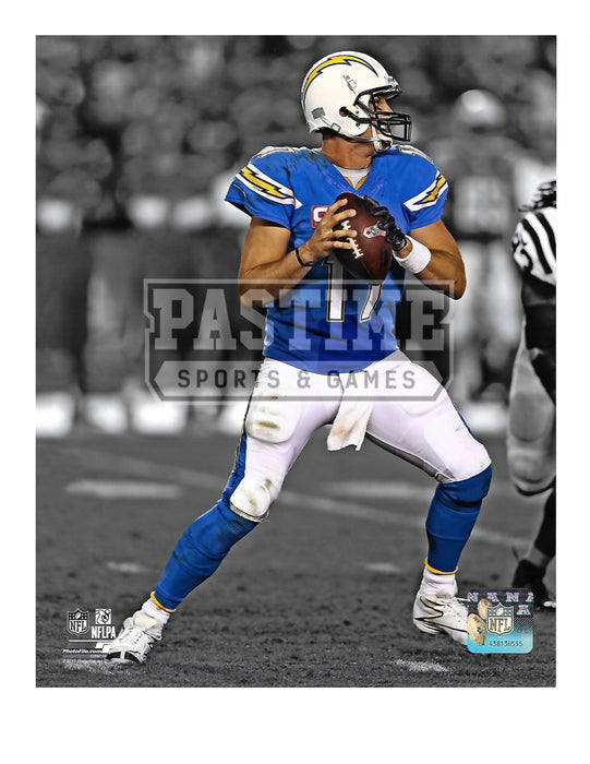 Philip Rivers 8X10 Los Angeles Chargers Home Jersey (Ready To Pass) - Pastime Sports & Games