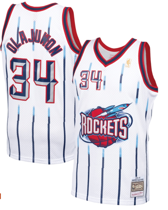 Hakeem olajuwon mitchell and ness sales jersey