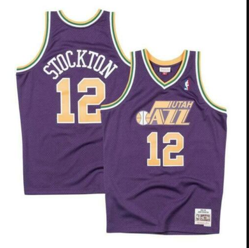 Utah Jazz John Stockton 1991 92 Mitchell Ness Purple Basketball Jersey Pastime Sports Games