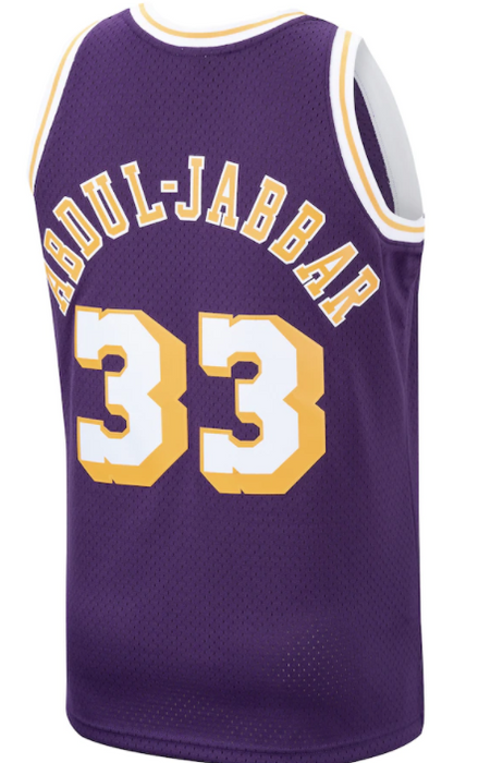 1984/85 Los Angeles Lakers Kareem Abdul-Jabbar Mitchell & Ness Purple Basketball Jersey - Pastime Sports & Games