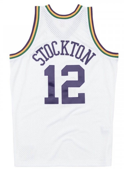 1991-92 Utah Jazz John Stockton Mitchell & Ness White Basketball Jersey - Pastime Sports & Games