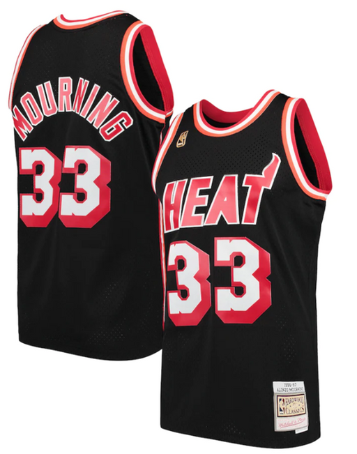 1996-97 Miami Heat Alonzo Mourning Mitchell & Ness Black Basketball Jersey - Pastime Sports & Games