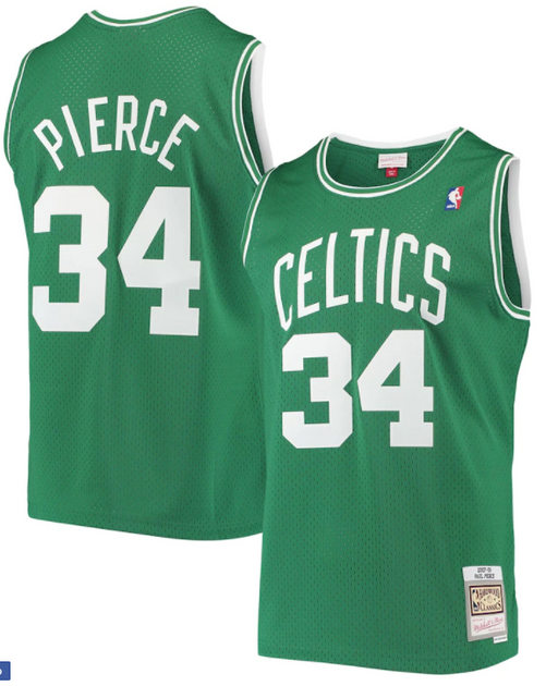 2007-08 Boston Celtics Paul Pierce Mitchell & Ness Green Basketball Jersey - Pastime Sports & Games