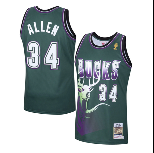 Milwaukee Bucks Ray Allen 1996-97 Mitchell & Ness Green Basketball Jersey - Pastime Sports & Games
