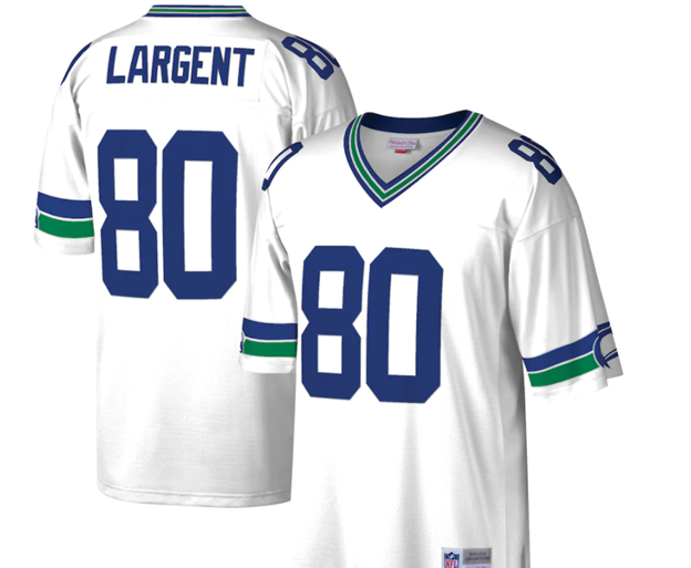 Seattle Seahawks Steve Largent 1985 Mitchell & Ness White Football Jersey - Pastime Sports & Games