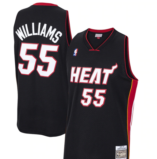 2005-06 Miami Heat Jason Williams Mitchell & Ness Black/Red Basketball Jersey - Pastime Sports & Games