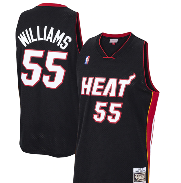 Miami Heat Jason Williams 2005 06 Mitchell Ness Black Red Basketball Jersey Pastime Sports Games