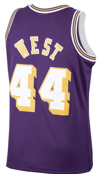 1971-72 Los Angeles Lakers Jerry West Mitchell & Ness Purple Basketball Jersey - Pastime Sports & Games