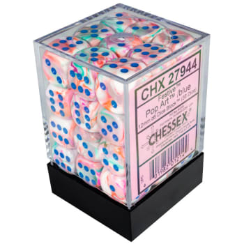 Chessex 36 D6 Dice Set Festive Pop Art/Blue CHX27944 - Pastime Sports & Games