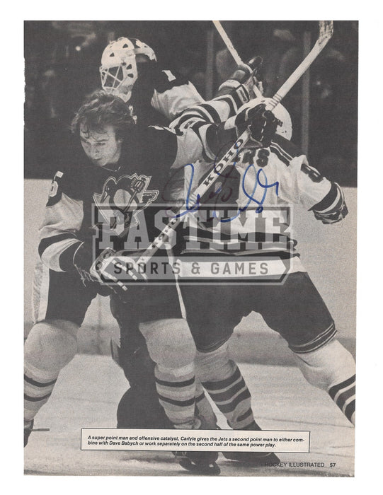 Randy Carlyle Autographed 8X10 Newspaper Page Pittsburgh Penguins Home Jersey (High Sticking) - Pastime Sports & Games
