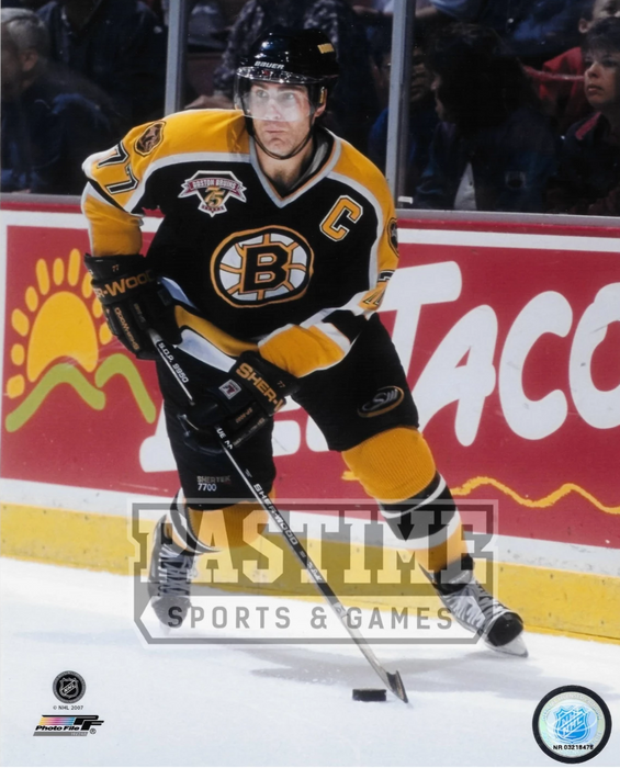 Ray Bourque 8X10 Bruins Home Jersey (Skating With Puck) - Pastime Sports & Games