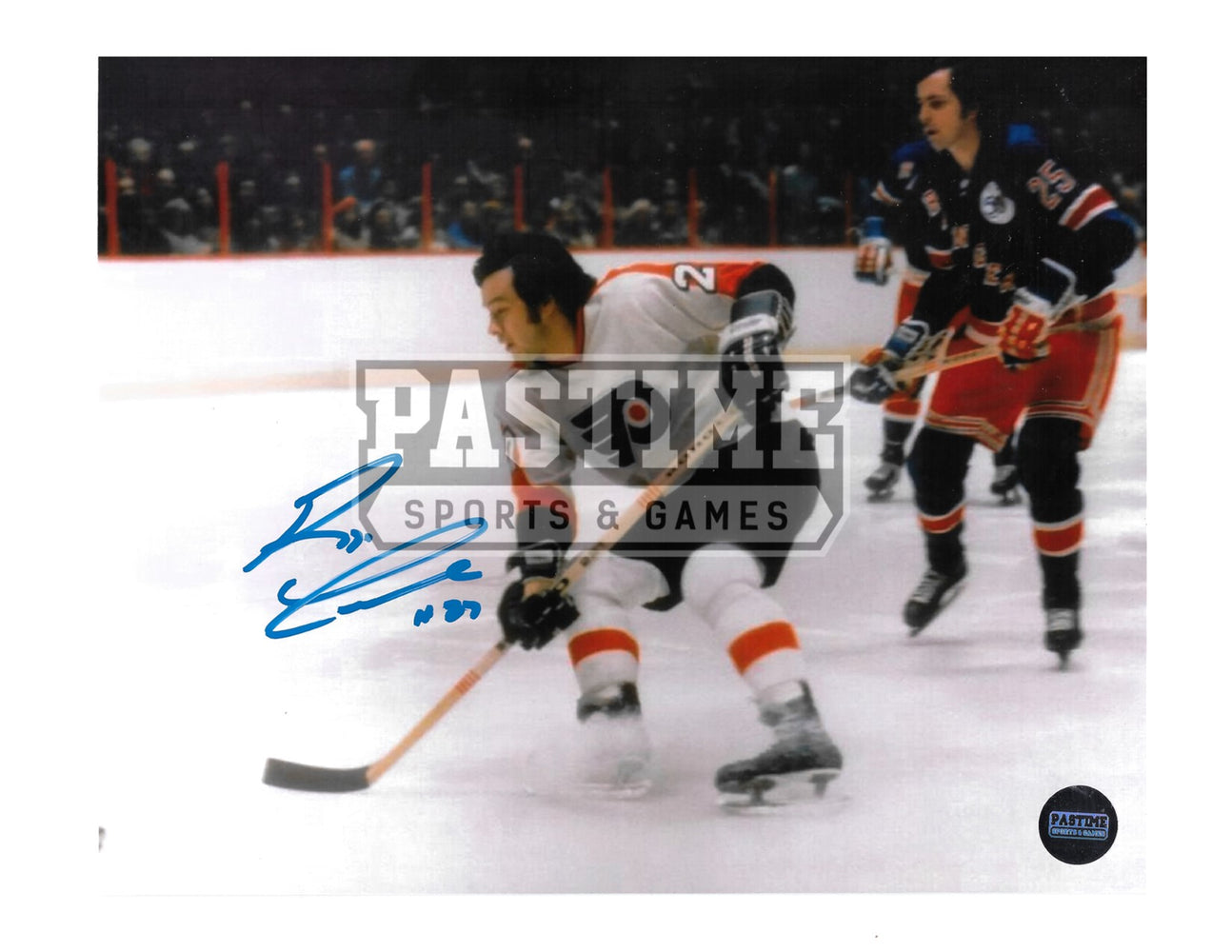Reggie Leach Autographed 8X10 Philladelphia Flyers Away Jersey (Skating) - Pastime Sports & Games