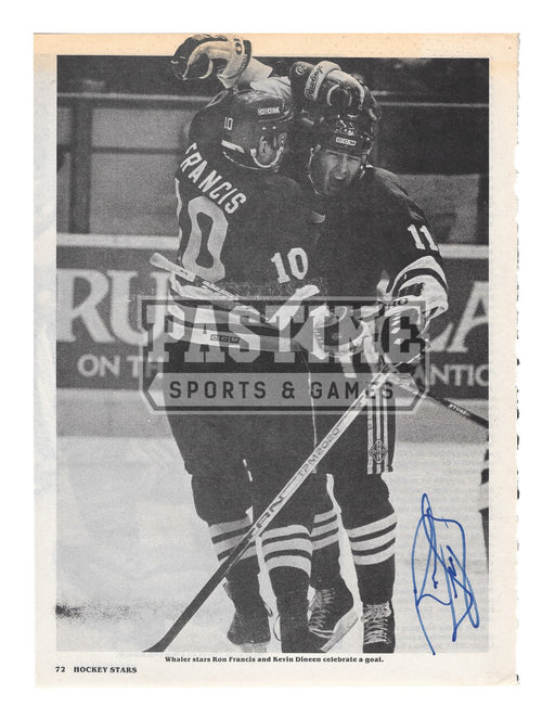 Ron Francis Autographed 8X10 Magazine Page Hartford Whalers Home Jersey (Celebrating Goal) - Pastime Sports & Games