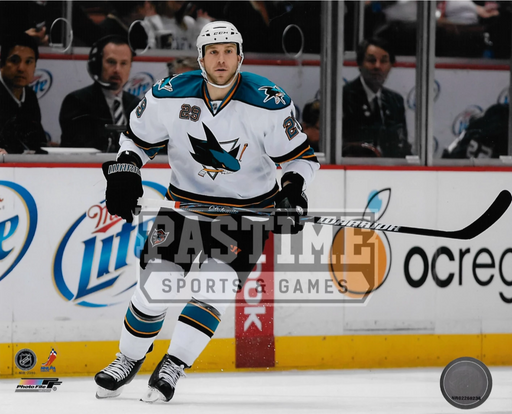 Ryan Clowe 8X10 Sharks Away Jersey (Skating With Stick Up) - Pastime Sports & Games