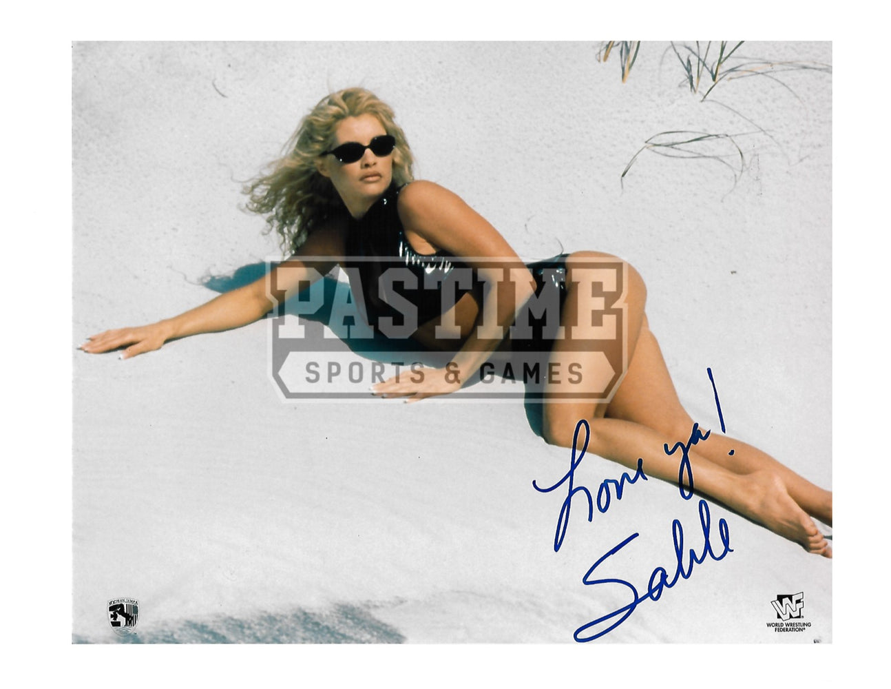 Sable Autographed 8X10 WWF Wrestling (Laying On The Beach) - Pastime Sports & Games