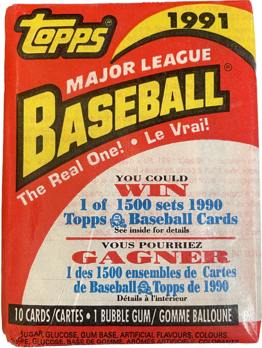 1991 Topps MLB Baseball Hobby Wax Box - Pastime Sports & Games