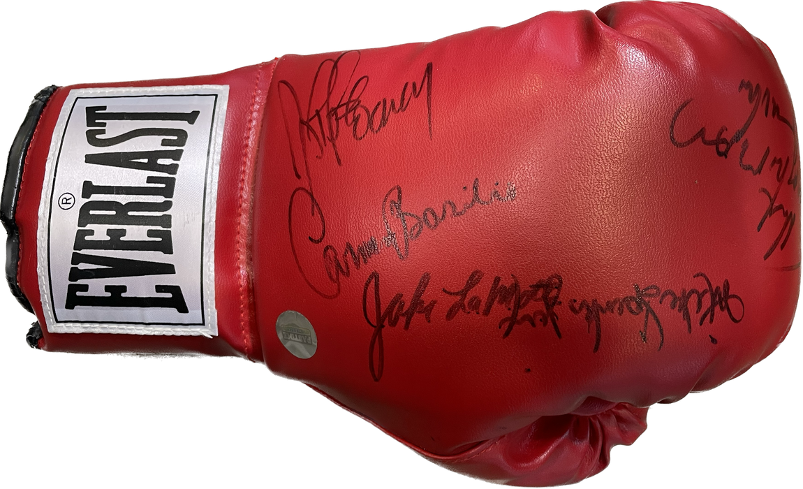 Joe Frazier, Jake LaMotta, Hector Camacho, Gerry Cooney, And Michael Spinks Autographed Boxing Glove - Pastime Sports & Games