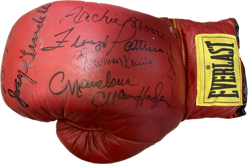 Archie Moore, Floyd Patterson, Conner Basilio, Marvin Hagler, Eddie Futch, Joey Giardello, Carlos Ortiz, And Gene Fullmer Autographed Boxing Glove - Pastime Sports & Games