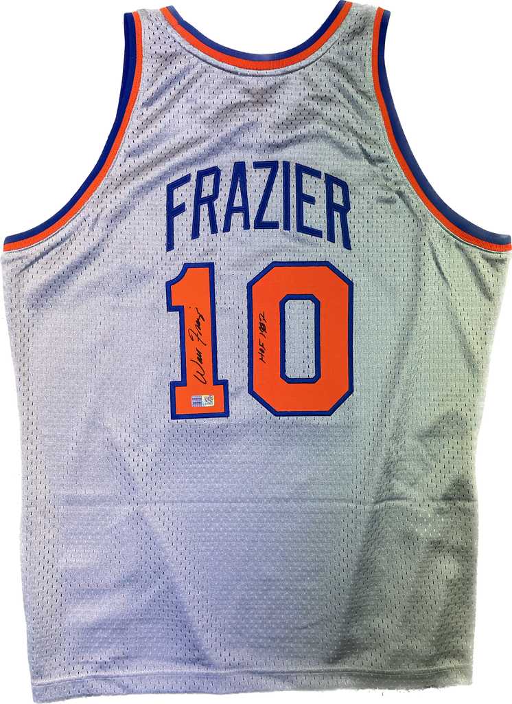 Walt Frazier Autographed Mitchell & Ness New York Knicks Hardwood