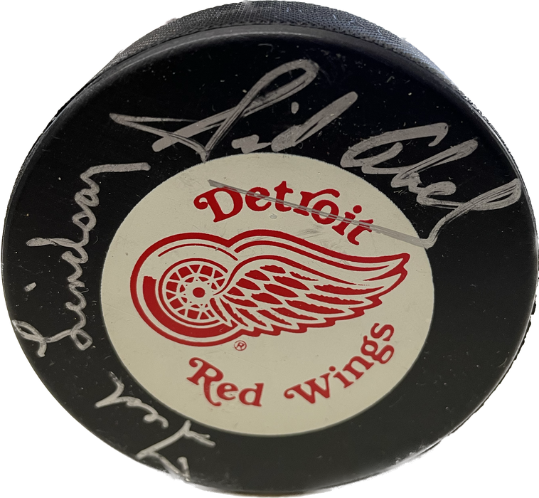 Ted Lindsay & Sid Abel Autographed Hockey Puck - Pastime Sports & Games