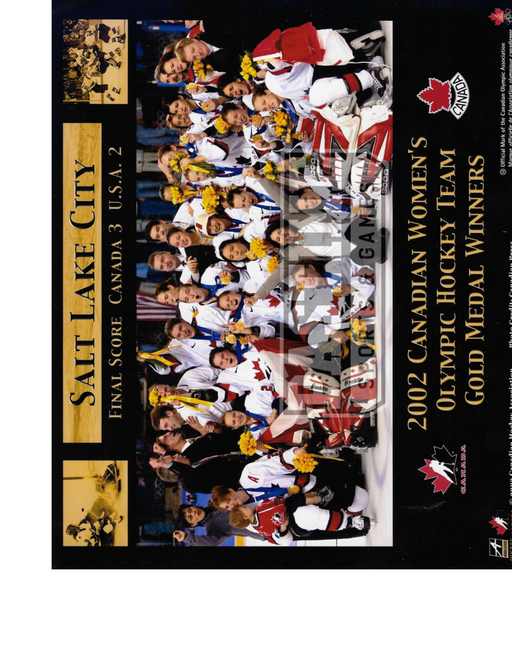 Team Canada 8X10 2002 Womens Gold Medal Winners (Salt Lake City) - Pastime Sports & Games