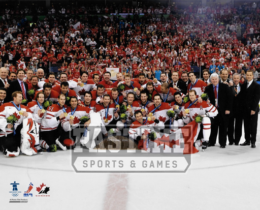 Team Canada 8X10 2010 Gold Medalists (Team On Ice With Medals) - Pastime Sports & Games