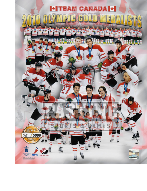 Team Canada 8X10 2010 Olympic Gold Medalists (# out of 5000) - Pastime Sports & Games