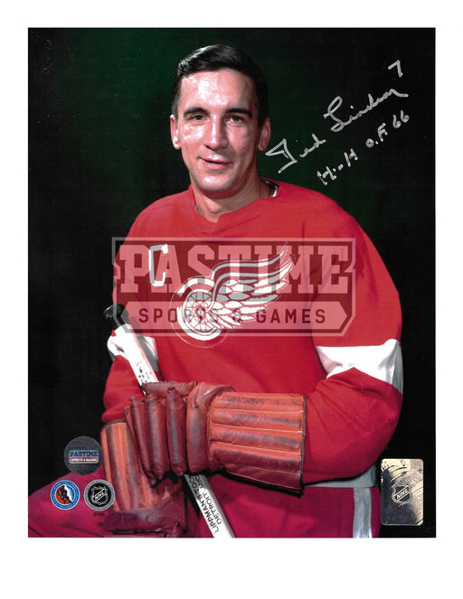 Ted Lindsay Autographed 8X10 Detroit Red Wings Home Jersey (Pose) - Pastime Sports & Games