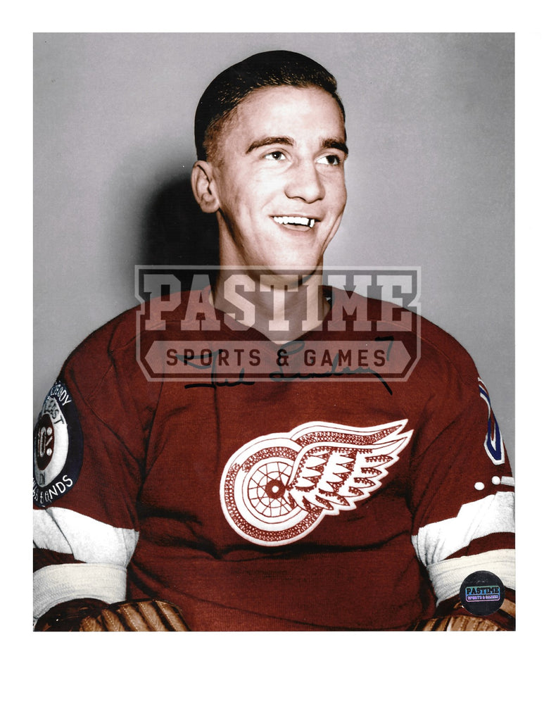 Ted Lindsay Autographed 8X10 Detroit Red Wings Home Jersey (Pose Looking Away) - Pastime Sports & Games