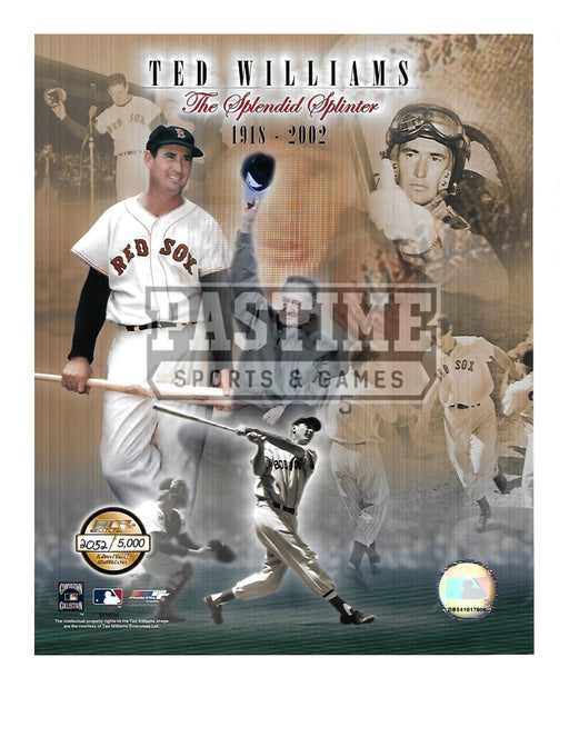 Ted Williams 8X10 Boston Red Sox (Photo Montage Numbered out of 5000) - Pastime Sports & Games