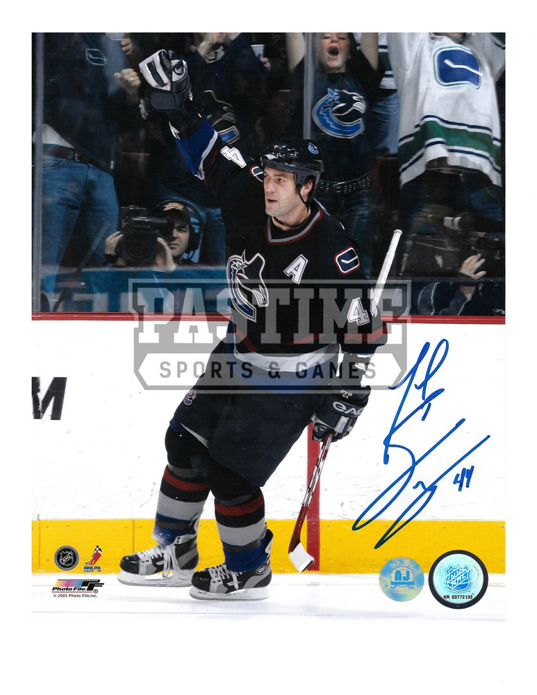 Todd Bertuzzi Autographed 8X10 Vancouver Canucks Home Jersey (Arm Raised) - Pastime Sports & Games