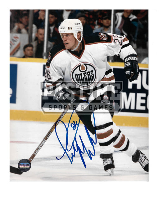 Todd Marchant Autographed 8X10 Edmonton Oilers Away Jersey (Skating) - Pastime Sports & Games