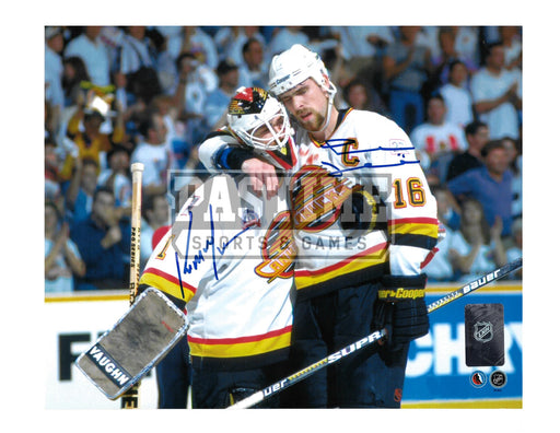 Kirk McLean Autographed 8X10 Vancouver Canucks 94 Home Jersey (Saving The  Shot Horizontal)